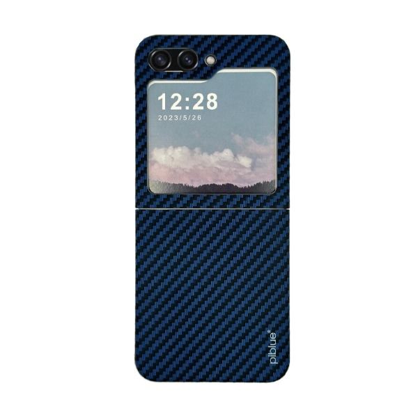 Piblue Case For Samsung Z Flip 5 Carbon | Blue Piblue Case For Samsung Z Flip 5 Carbon | Blue